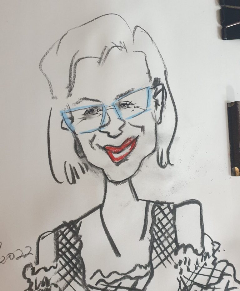 Live Karikatur Karikatur mit Kohlekreide